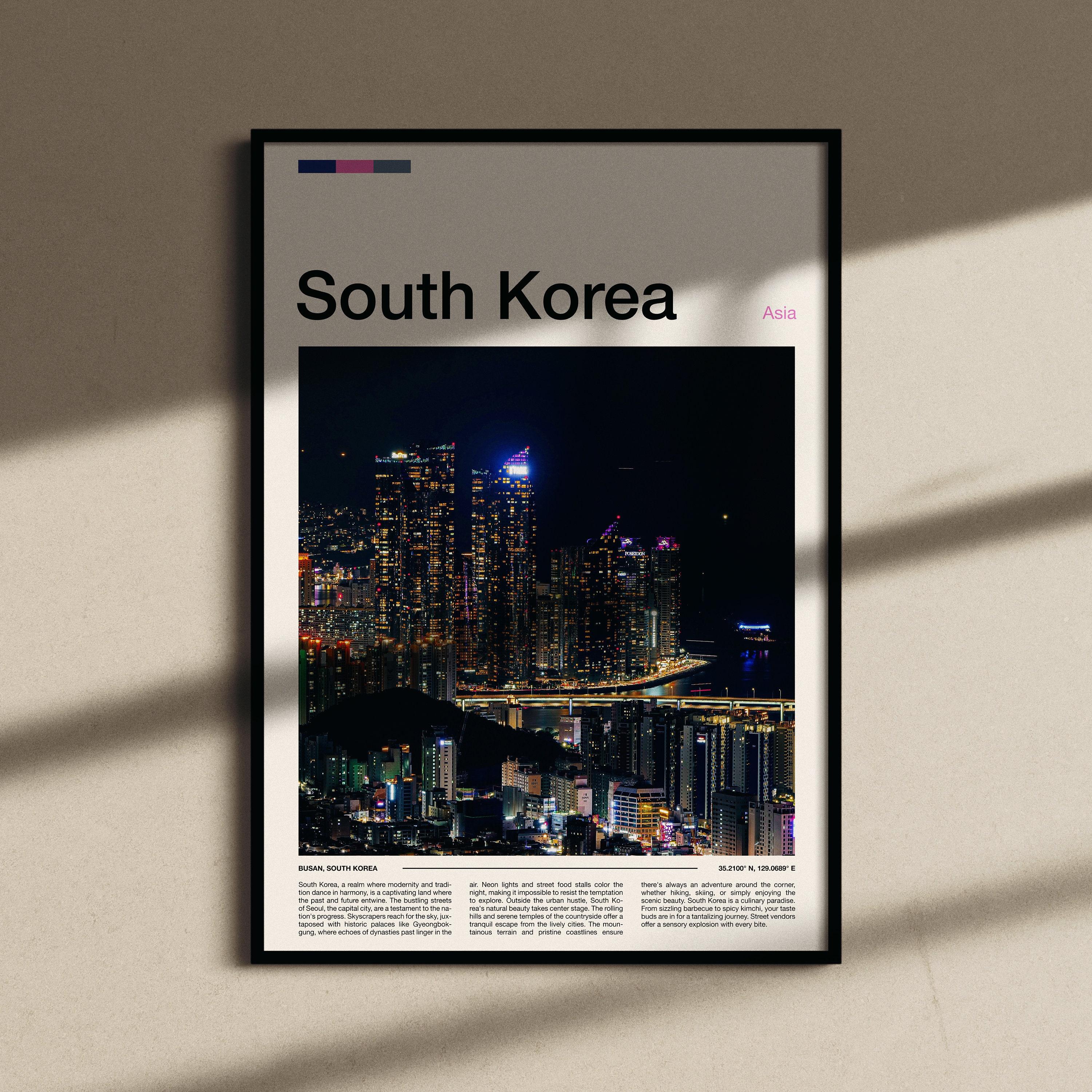 South Korea Print, South Korea Poster, South Korea Wall Art, South ...
