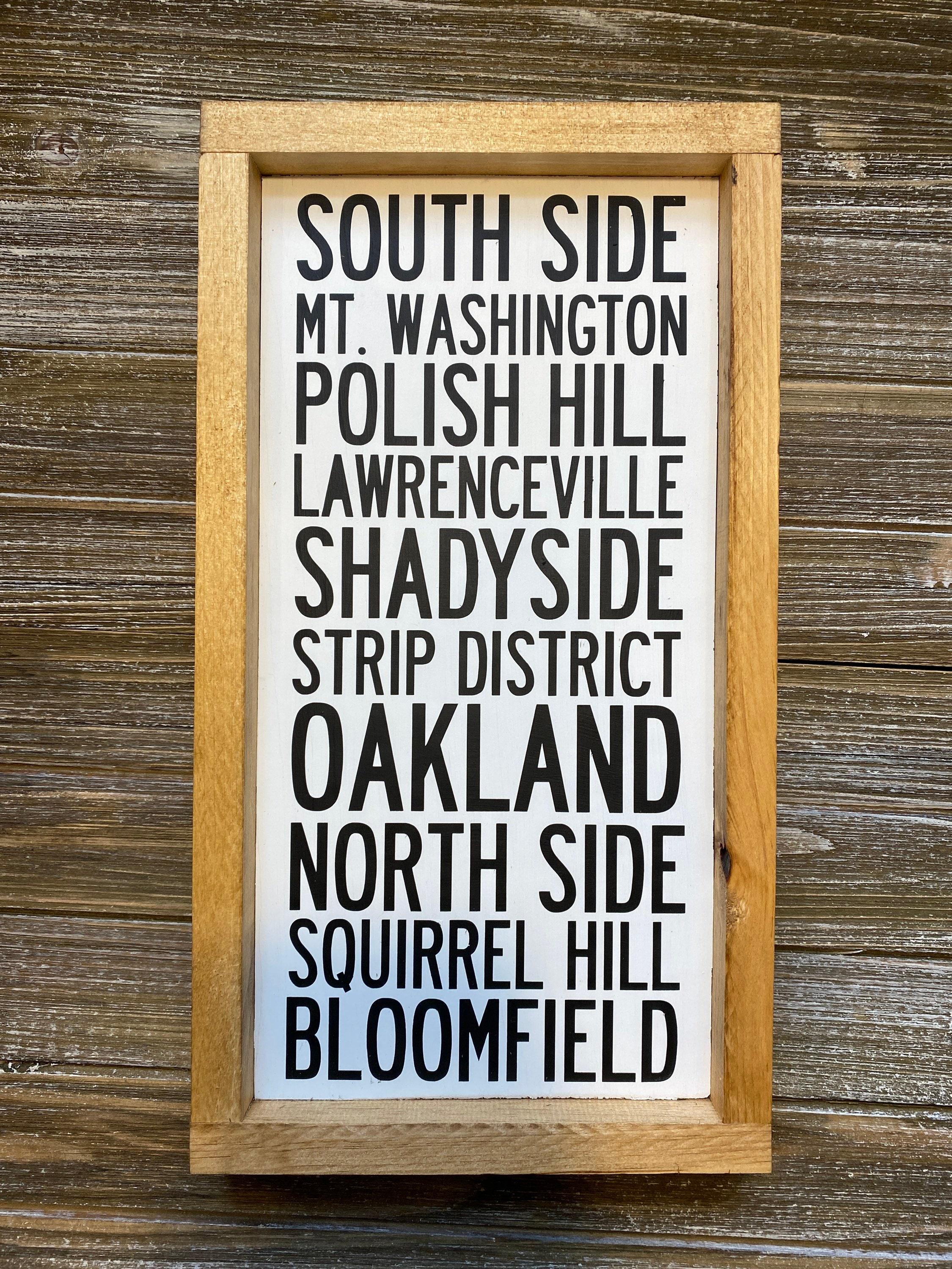 Pittsburgh Neighborhoods Wood Sign - Etsy Australia